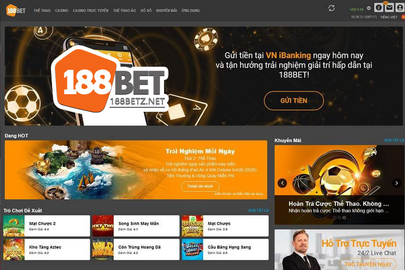 Sản phẩm cá cược tại nhà cái 188BET